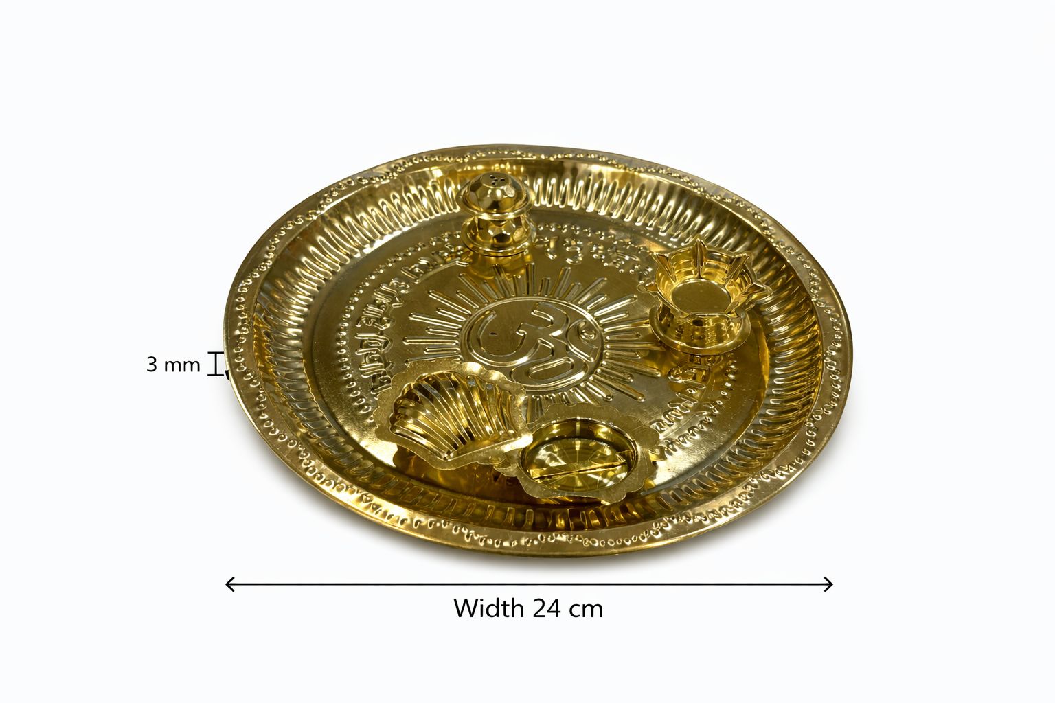 Puja Plate - Brass 24